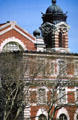 Facade details of Ellis Island architecture. New York, NY.