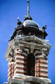Detail of tower on Ellis Island. New York, NY.