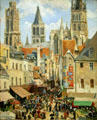 Rue de l'Épicerie, Rouen in Sunlight painting by Camille Pissarro at Metropolitan Museum of Art. New York, NY.