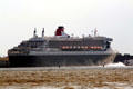 Queen Mary 2 seen from South Street Seaport. New York, NY.