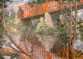Red bridge painting by J. Alden Weir at Metropolitan Museum of Art. New York, NY.