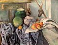Still life with Ginger Jar & Eggplants painting by Paul Cézanne at Metropolitan Museum of Art. New York, NY.