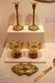 Desk set of bronze & malachite by Charles Asprey of London at Metropolitan Museum of Art. New York, NY.