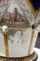 Mining & Boston tea party details on Century Vase by Karl L.H. Müller of Union Porcelain Works at Brooklyn Museum. Brooklyn, NY.