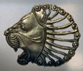 Persian gold head of snarling lion probably from Ecbatana, Persia at Brooklyn Museum. Brooklyn, NY.
