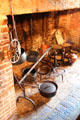 Basement kitchen fireplace at Conference House. Staten Island, NY.