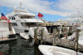 Boats moored in Sag Harbor. Sag Harbor, NY.