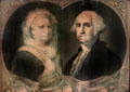 George & Martha Washington chromolithographs on paper published by H. Hallett & Co. at Home Sweet Home Museum. East Hampton, NY.