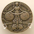 Medal commemorating opening of Panama Canal at Old Orchard Museum at Sagamore Hill NHS. Cove Neck, NY