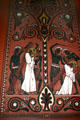 St Peter-In-Chains Cathedral mural in ancient Greek pottery of Christ carrying cross by artist-style. Cincinnati, OH.