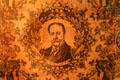 W.H. Taft image detail on cowboy tapestry at Taft House NHS. Cincinnati, OH.