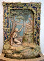 Architectural faience Fountain of Water Nymph by Clement J. Barnhorn of Rookwood Pottery Co. of Cincinnati at Cincinnati Art Museum. Cincinnati, OH
