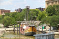 Replica of Christopher Columbus' ship Santa Maria docked on Scioto River. Columbus, OH.
