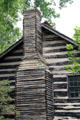 Newcom Tavern log chimney at Carillon Historical Park. Dayton, OH.