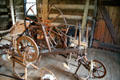 Spinning wheels displayed in Newcom Tavern at Carillon Historical Park. Dayton, OH.