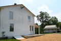 Historic Kirtland Village scene with Newel K. Whitney Store & small house. Kirtland, OH.