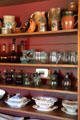 Antique crockery & glassware in N.K. Whitney Store at Historic Kirtland Village. Kirtland, OH.