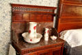 Porcelain wash set & stand in President Garfield's bedroom at Garfield home. Mentor, OH.