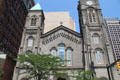 Front facade of Old Stone Church. Cleveland, OH.