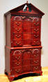 Mahogany chest-on-chest from Providence, RI at Cleveland Museum of Art. Cleveland, OH.
