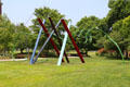 Snow Fence sculpture by Gene Kangas in Claud Foster Park at Case Western Reserve University. Cleveland, OH.