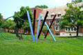 Snow Fence sculpture by Gene Kangas in Claud Foster Park at Case Western Reserve University. Cleveland, OH.