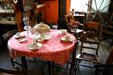 Frontier table setting & furnishings at Tillamook Pioneer Museum. Tillamook, OR.