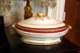 Covered serving dish in dining room at Wheatland. Lancaster, PA.