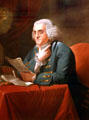 Portrait of Benjamin Franklin by David Rent Etter, after Charles Willson Peale after David Martin in National Portrait Gallery. Philadelphia, PA