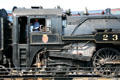 Cab of Canadian Pacific steam locomotive 2317 at Steamtown. Scranton, PA.