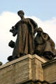 Statues over Carnegie Music Hall entrance. Pittsburgh, PA.