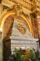 Dining Room fireplace in grey marble at The Breakers. Newport, RI.