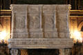Stone fireplace from Chateau d'Arnay le Duc of Burgundy, France in Library at The Breakers. Newport, RI.