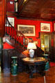 Main Hall staircase at Kingscote. Newport, RI