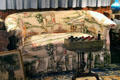 Sofa with Chinese-style covering in Library at Kingscote. Newport, RI.