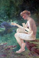 Syrinx Changed to a Reed painting by John Elliott at Newport Art Museum. Newport, RI.