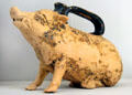 Greek terracotta oil container in form of boar from Apulia, Southern Italy at RISD Museum. Providence, RI.