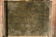 Lead plate left behind by explorer La Vérendrye in 1743 at South Dakota State Historical Society Museum. Pierre, SD.