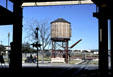 Water tower & steer pen structure at Stockyards Rail Station. Fort Worth, TX.