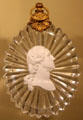 Glass relief of George Washington at Bayou Bend. Houston, TX.