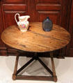 American cricket table with pitcher & glass bottle at Bayou Bend. Houston, TX.