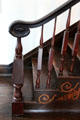 Newell post & trim on hall stairway at Nichols-Rice-Cherry House at Sam Houston Park. Houston, TX.