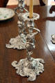 Silver candlesticks by Robert Tyrill in dining room at Rienzi house museum. Houston, TX.