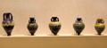 Core-formed glass amporiskoi from Eastern Mediterranean at San Antonio Museum of Art. San Antonio, TX.