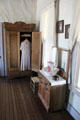Movable closet with washstand, basin & pitcher at LBJ Boyhood Home. Johnson City, TX.
