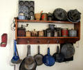 Kitchen cookware at Sauer-Beckmann Farmstead. Stonewall, TX.