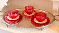 Ruby glass dessert bowls in pantry at McFaddin-Ward House. Beaumont, TX.