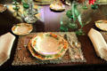 Detail of china service in breakfast room at McFaddin-Ward House. Beaumont, TX.