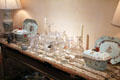 Collection of glassware & china in Reves Collection at Dallas Museum of Art. Dallas, TX.