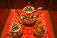 Union Pacific silver coffee service at Utah State Railroad Museum. Ogden, UT.